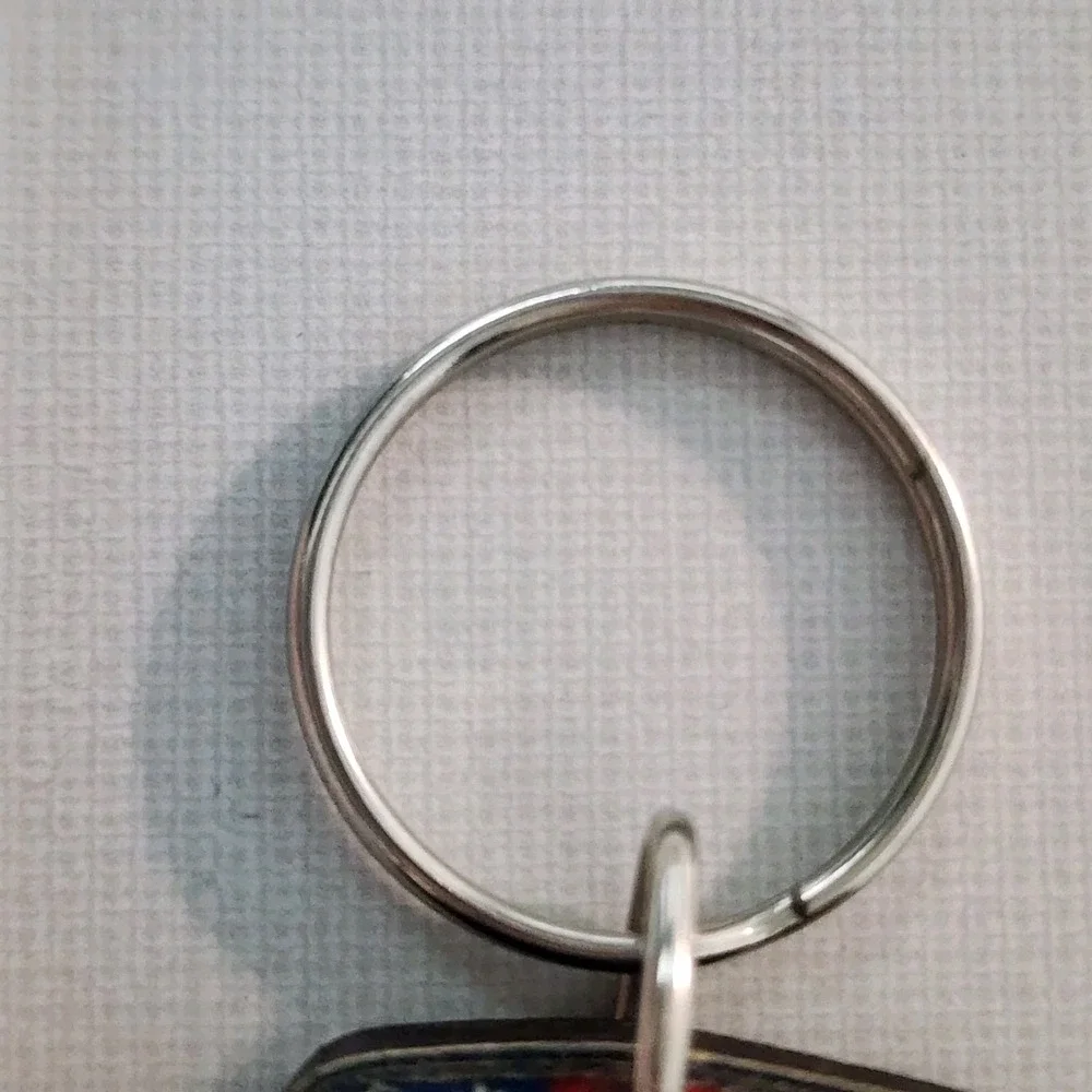 Yellowstone National Park Bison Keychain Keyring American Flag Bison Cutout